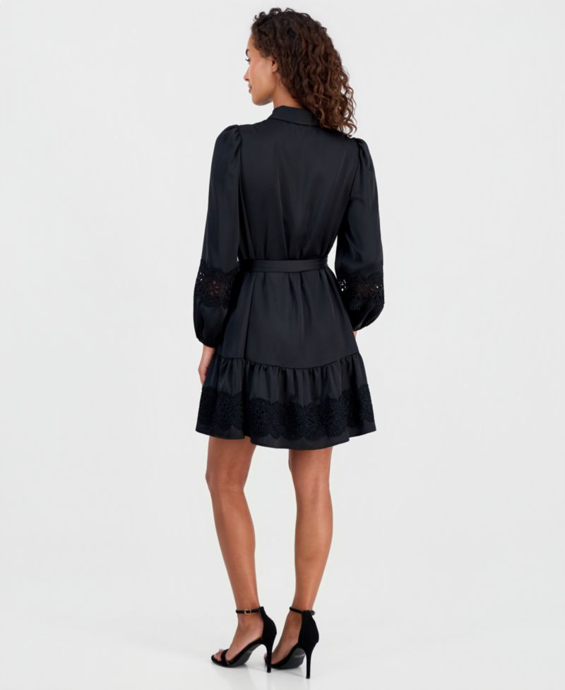 Women's Tiered Belted Shirtdress