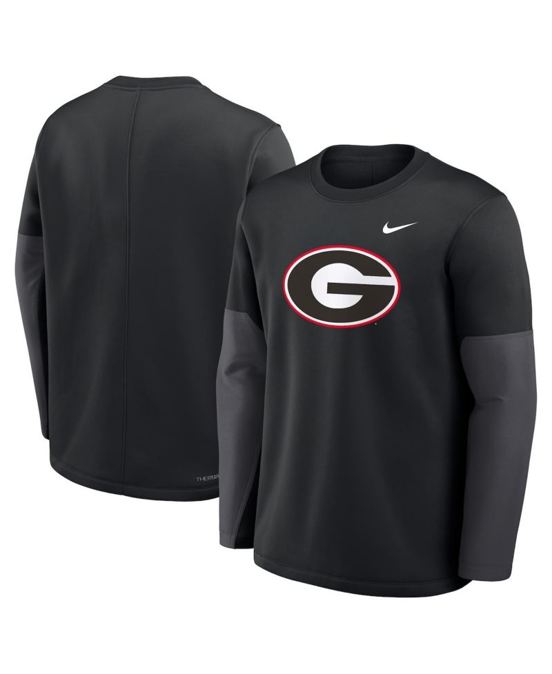 Men's Black Georgia Bulldogs 2025 Sideline Coach Performance Long Sleeve T-Shirt
