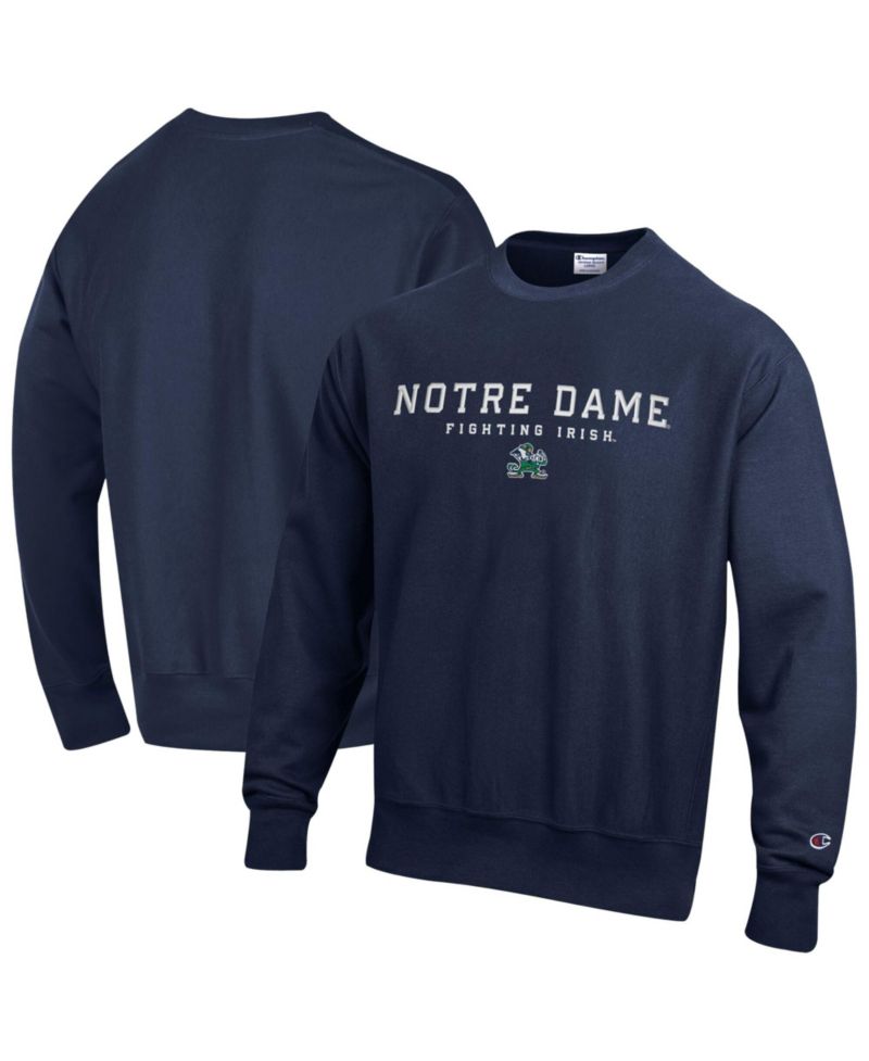 Men's Navy Notre Dame Fighting Irish Relentless Reverse Weave Sweatshirt