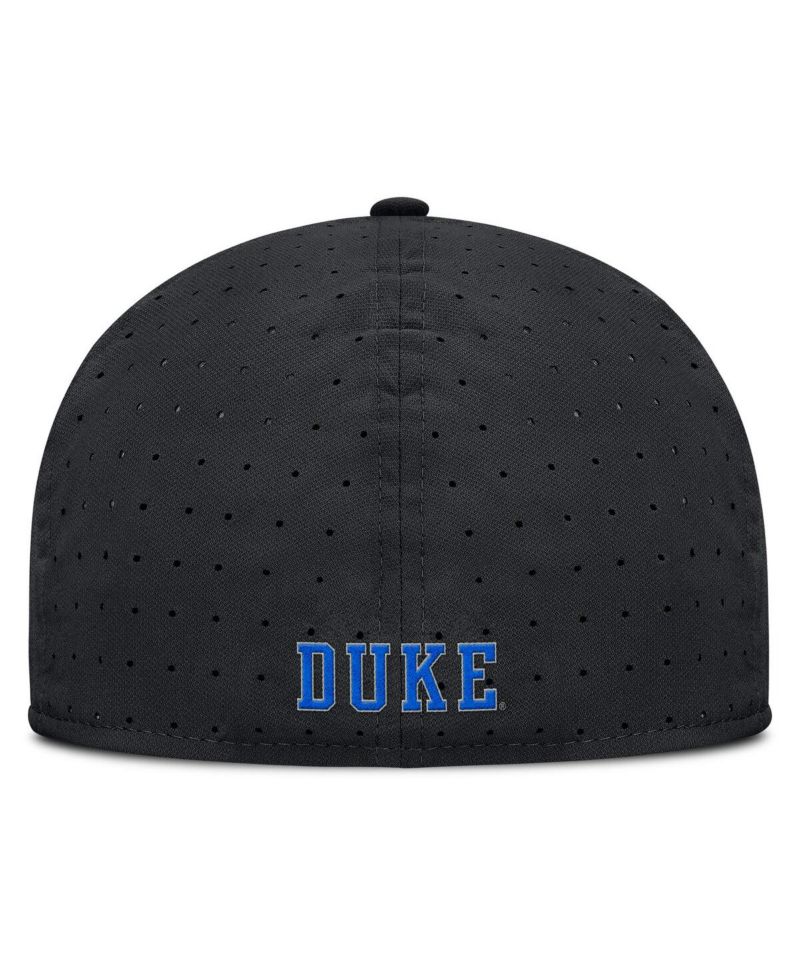 Men's Black Duke Blue Devils On-Field Dugout True Performance Fitted Hat