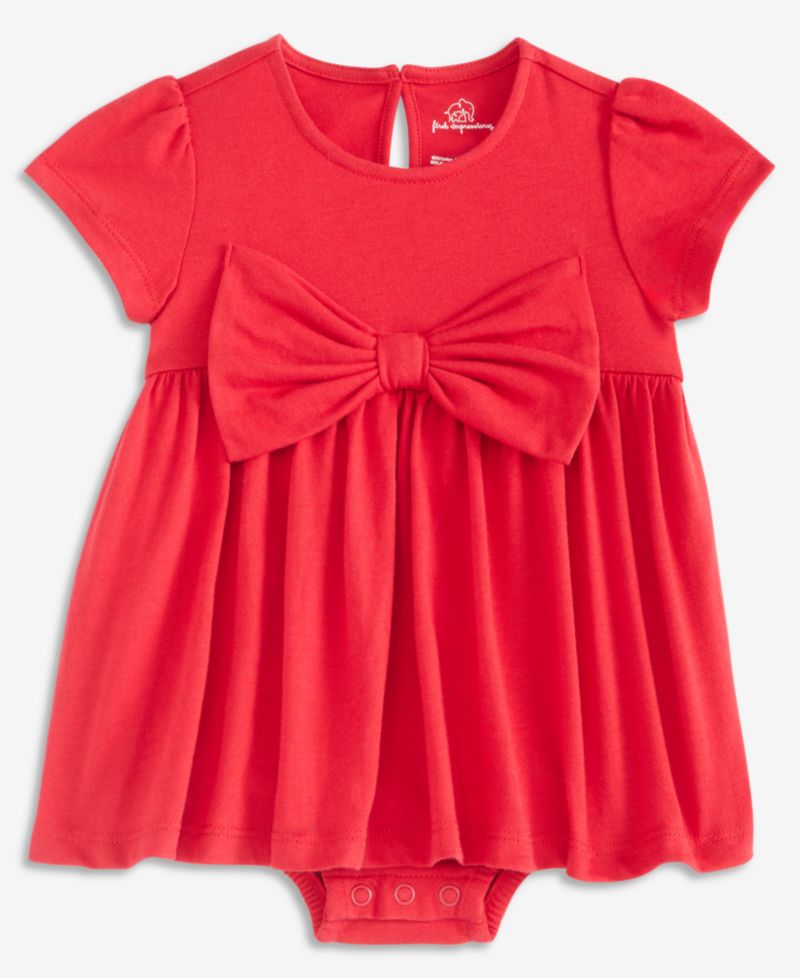 Baby Girls' 0M-24M Bow Skirted Sunsuit