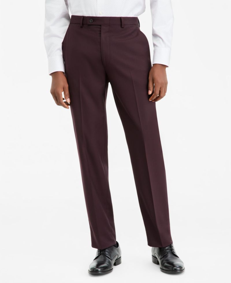 Men's Slim-Fit Wool-Blend Suit Pants