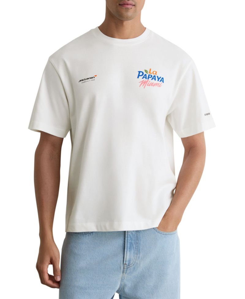 Men's La Papaya McLaren Racing Miami Papaya-Print Unisex-Fit T-Shirt