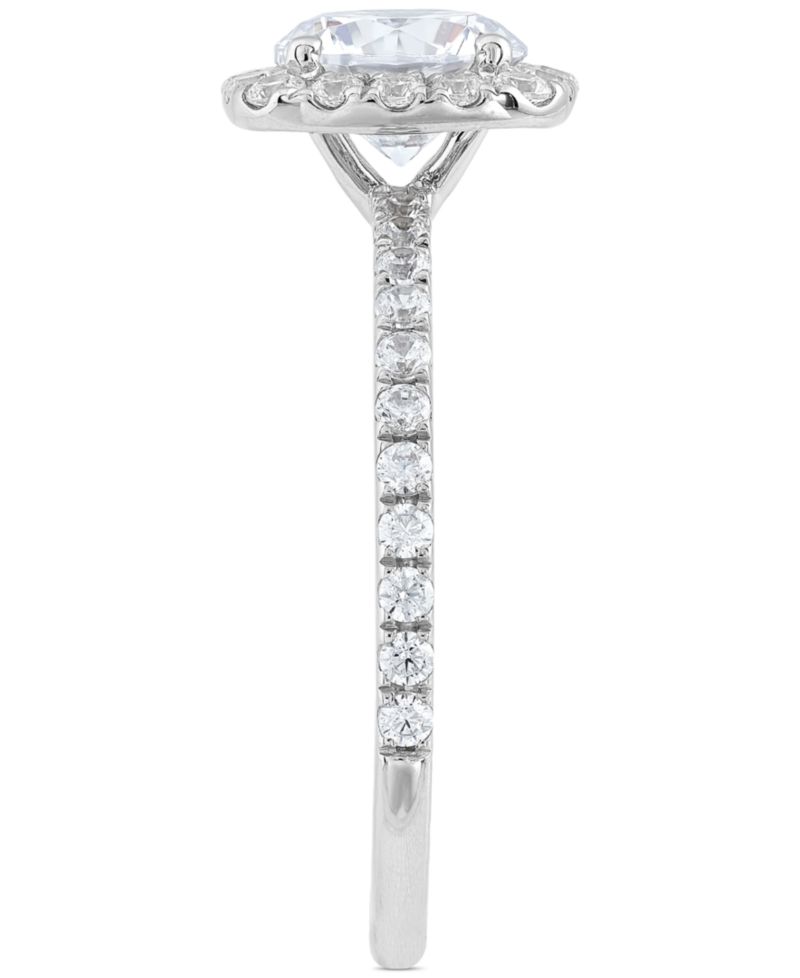 IGI Certified Lab Grown Diamond Halo Engagement Ring (1-1/2 ct. t.w.) in 14k White Gold