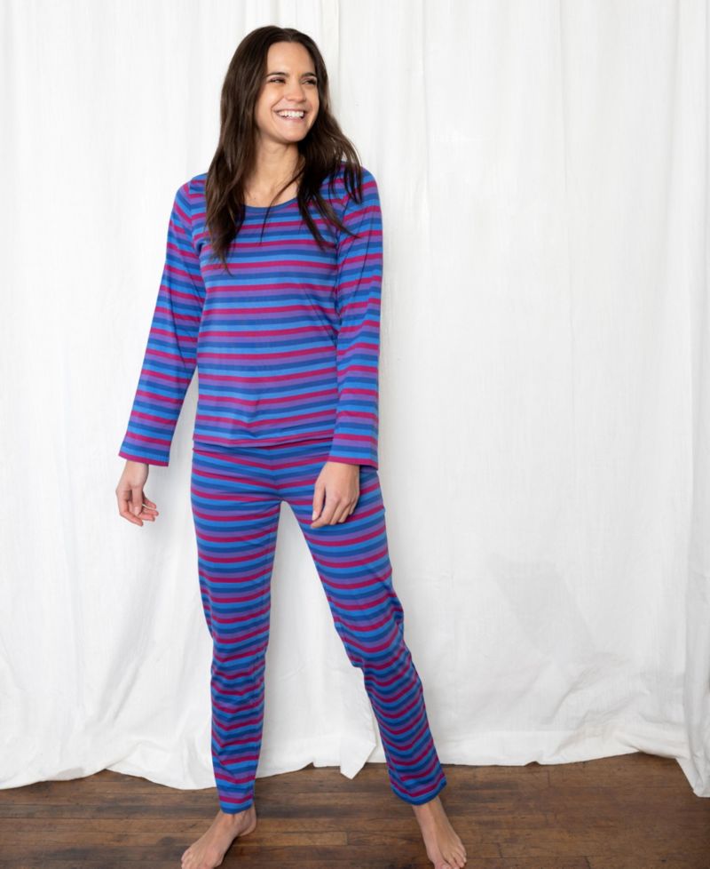 Women's Matching Family Two-Piece Cotton Long Sleeve Loose Fit Pajamas