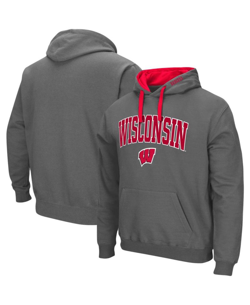 Men's Wisconsin Badgers Big and Tall Arch & Logo 2.0 Pullover Hoodie