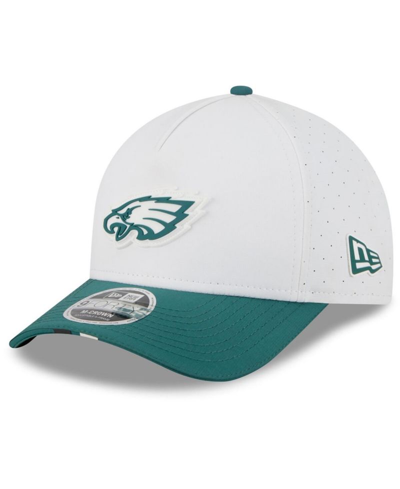 Men's White/Midnight Green Philadelphia Eagles 2025 NFL Training Camp A-Frame 9FORTY Adjustable Hat