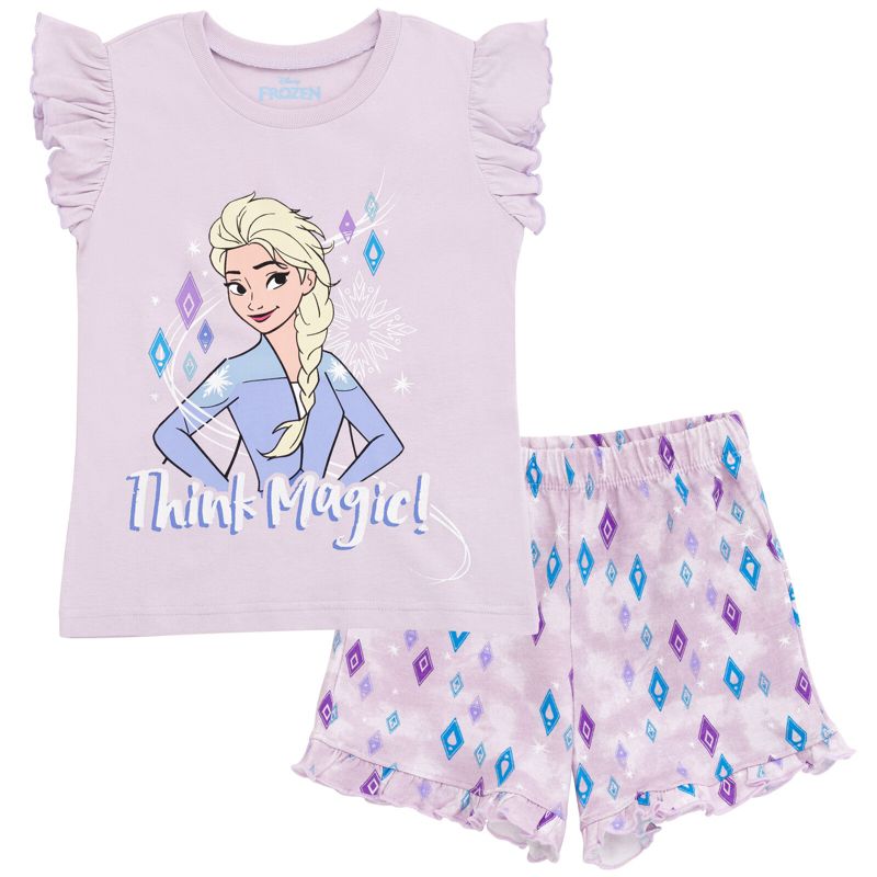 Girls Disney Princess Moana Belle Minnie Mouse Nightmare Before Christmas Tank Top and French Terry Shorts to