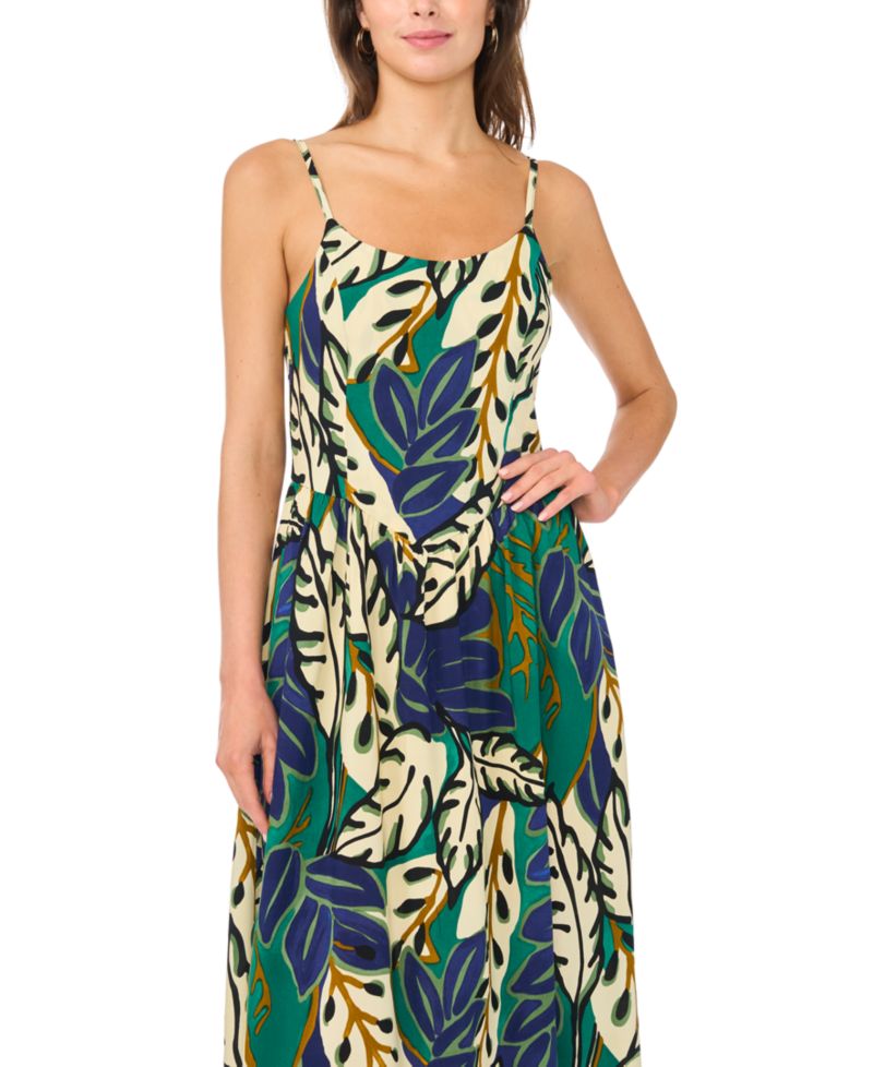 Women's Floral Print Smocked Back Maxi Dress
