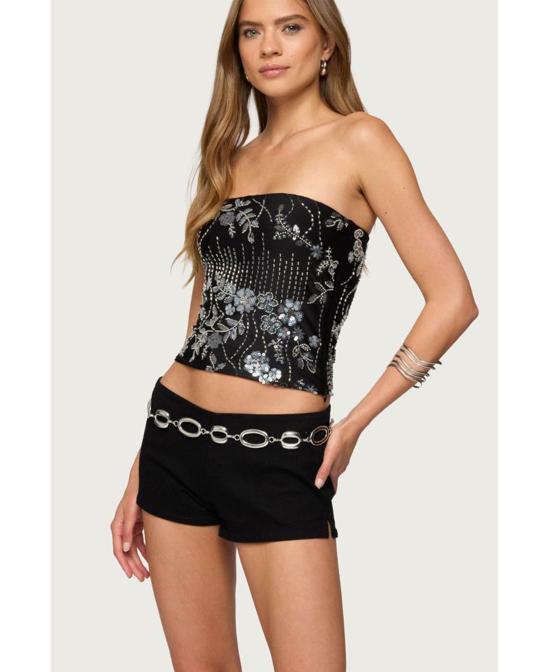 Women's Zelda Bead and Sequin Strapless Top