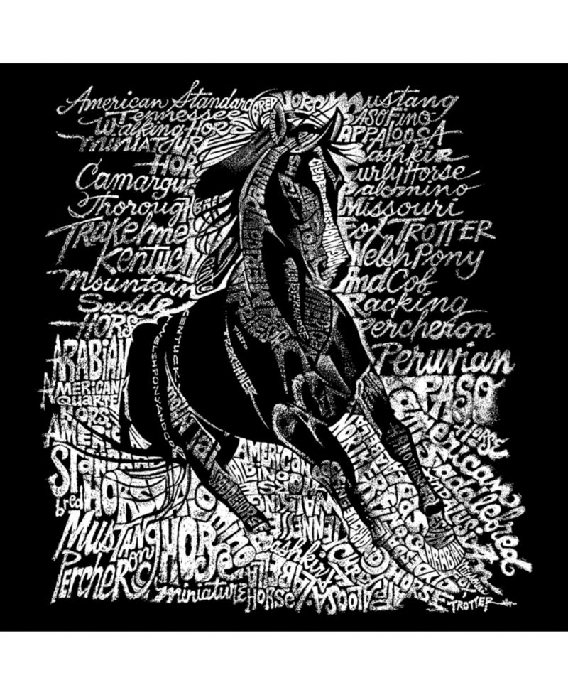 Men's Word Art Popular Horse Breeds Crewneck Sweatshirt