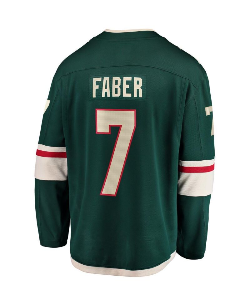 Men's Brock Faber Green Minnesota Wild Home Breakaway Player Jersey