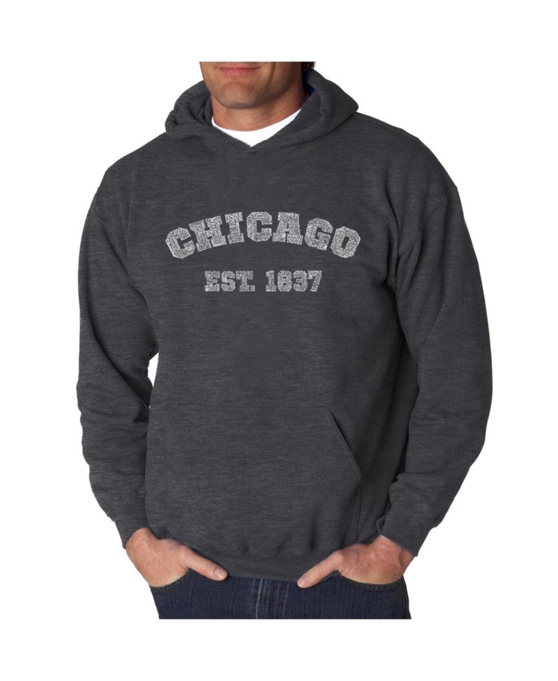 Men's Word Art Hooded Sweatshirt - Chicago 1837