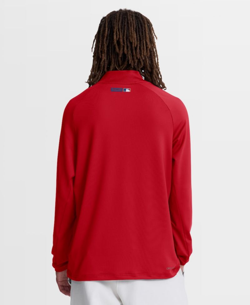 Men's Red Philadelphia Phillies Authentic Collection Dri-FIT Raglan Half-Zip Pullover Sweatshirt