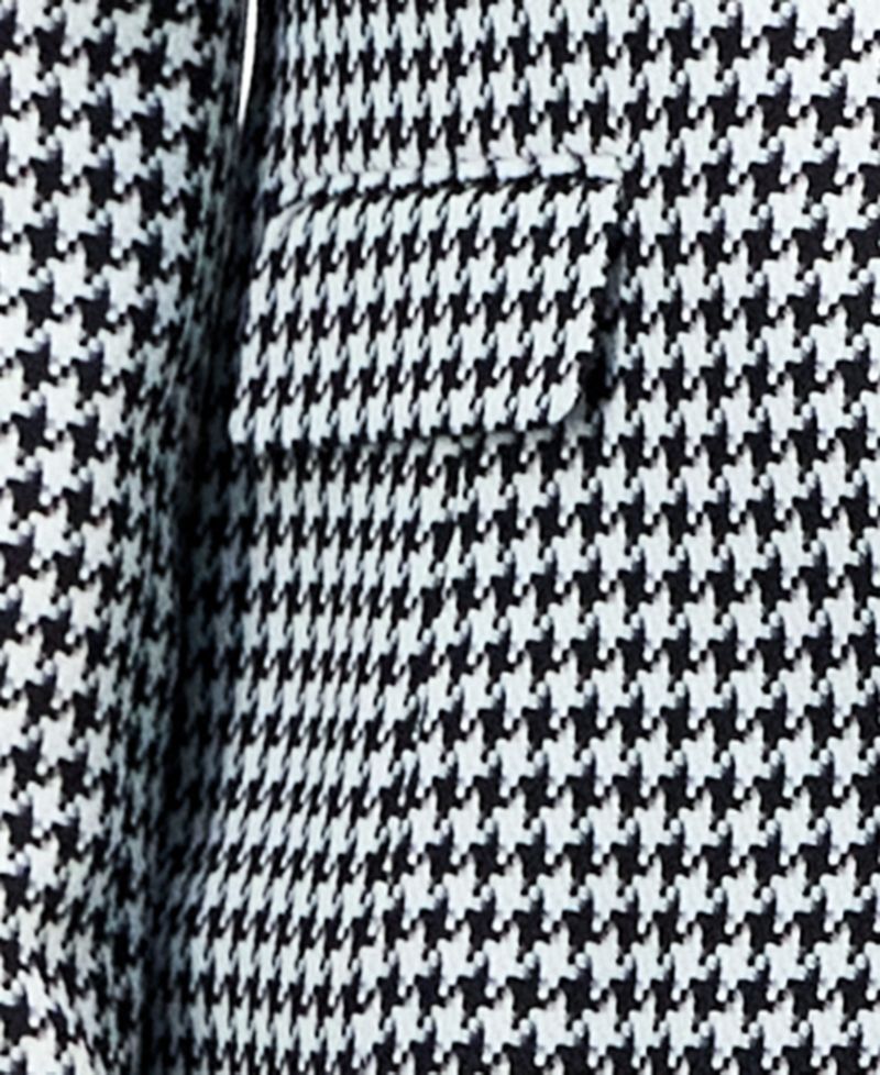 Women's Houndstooth Jacket & Pleated Pencil 2 Piece Skirt Suit