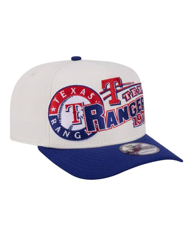 Men's Cream/Royal Texas Rangers Classic A-Frame 9FIFTY Snapback Hat