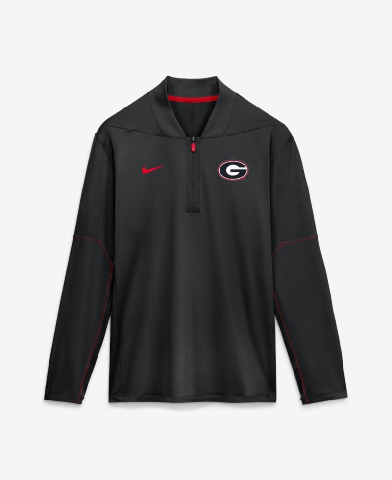 Men's Black Georgia Bulldogs 2026 Sideline Midweight Half-Zip Dri-FIT Pullover