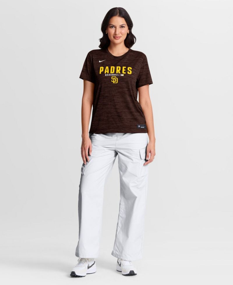 Women's Brown San Diego Padres Authentic Collection Velocity Dri-FIT T-Shirt