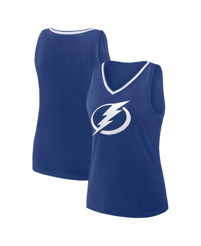 Women's Blue Tampa Bay Lightning Stellar Win V-Neck Tank Top