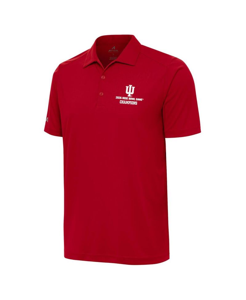 Men's Red Indiana Hoosiers College Football Playoff 2026 Rose Bowl Champions Tribute Polo Shirt