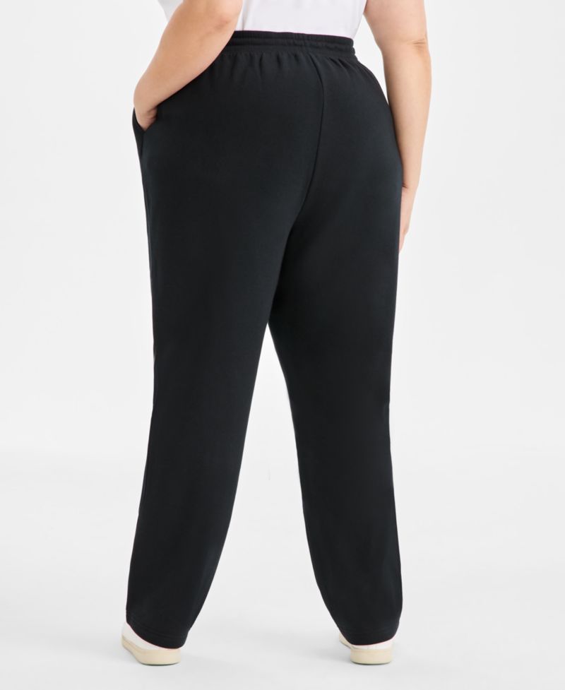 Women's Plus Size Mid Rise Drawstring-Waist Fleece Pant