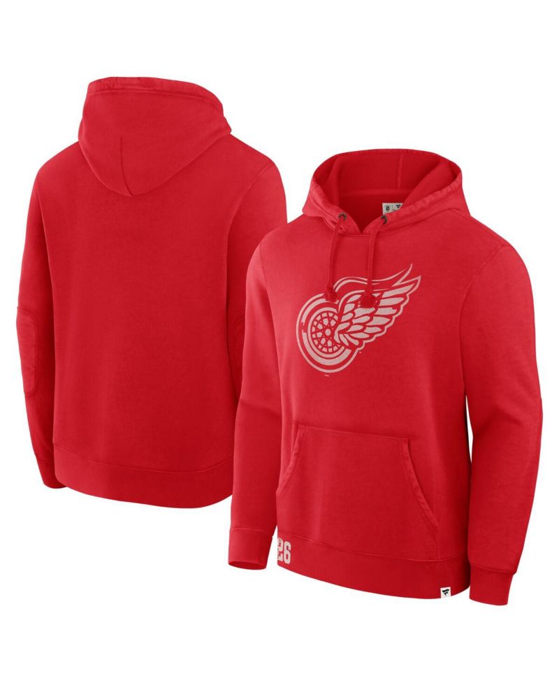 Men's Red Detroit Red Wings Decades Collection Tradition Fleece Pullover Hoodie