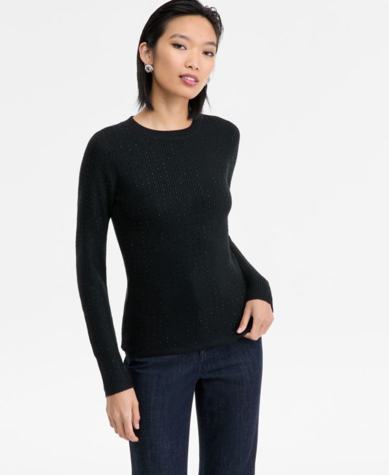 Women's Rhinestone Rib Sweater
