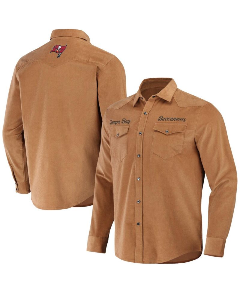 Men's NFL x Darius Rucker Collection by Tan Tampa Bay Buccaneers Western Full-Snap Shirt