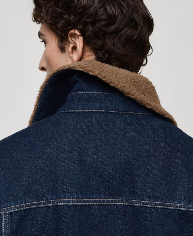 Men's Shearling Lining Denim Jacket