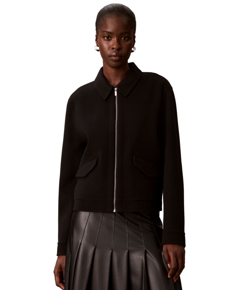 Women's Zip-Front Unlined Wool-Blend Jacket