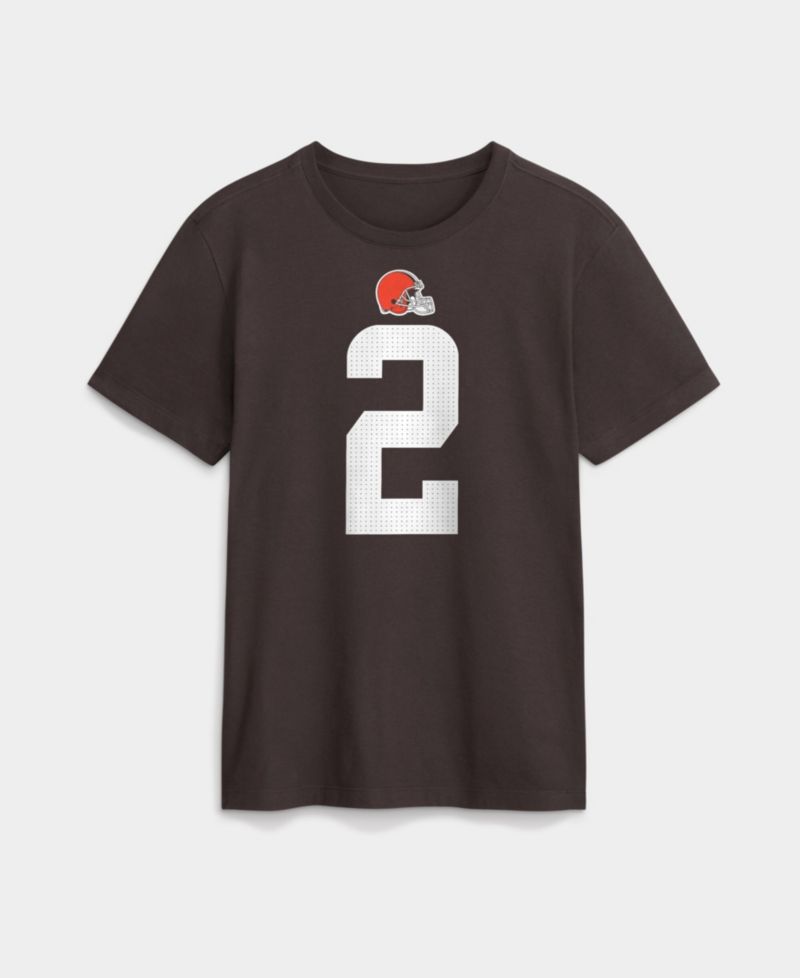 Men's Shedeur Sanders Brown Cleveland Browns Name & Number T-Shirt