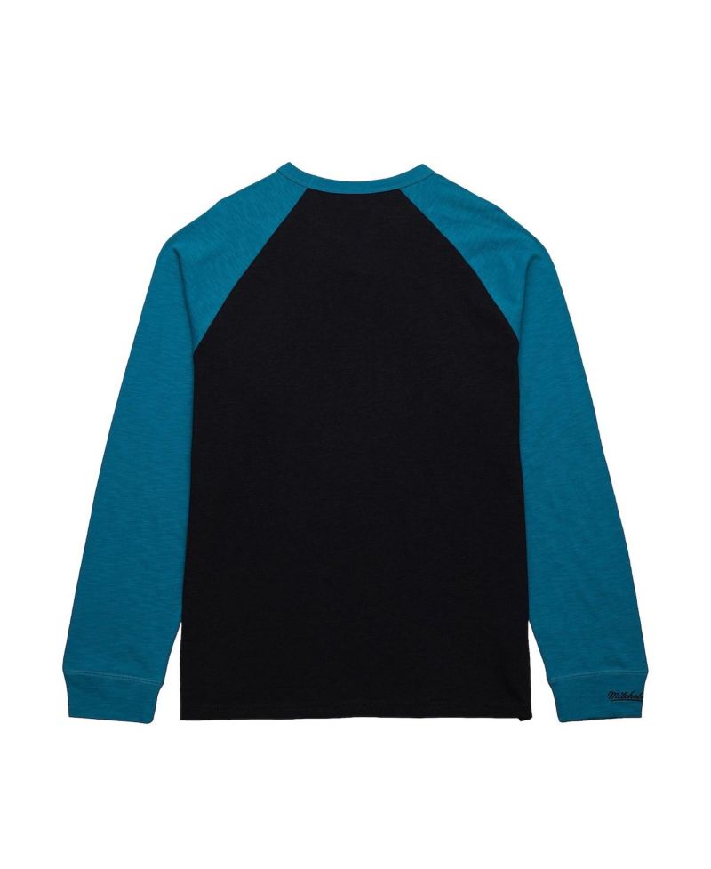 Men's Black/Teal San Jose Sharks Legendary Slub Raglan Long Sleeve T-Shirt