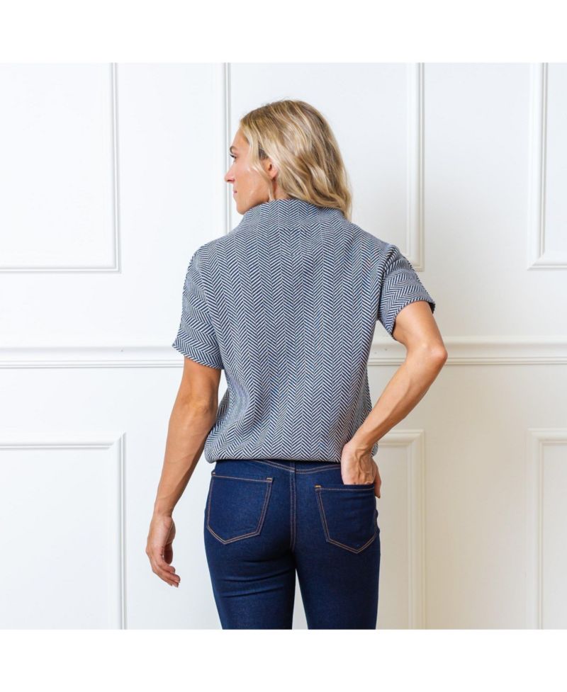 Women's Hope and Henry Short Sleeve Mock Neck Sweater