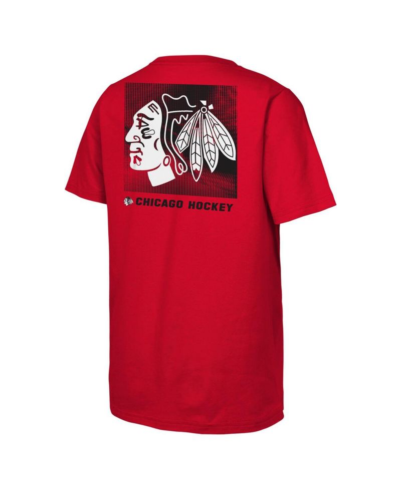 Big Boys and Girls Red Chicago Blackhawks Atmosphere T-Shirt