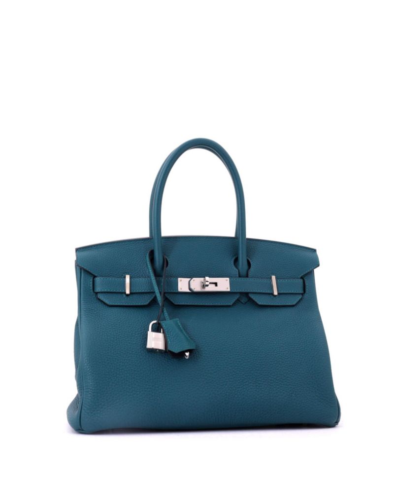 Birkin 25 Handbag Green Swift with Palladium Hardware