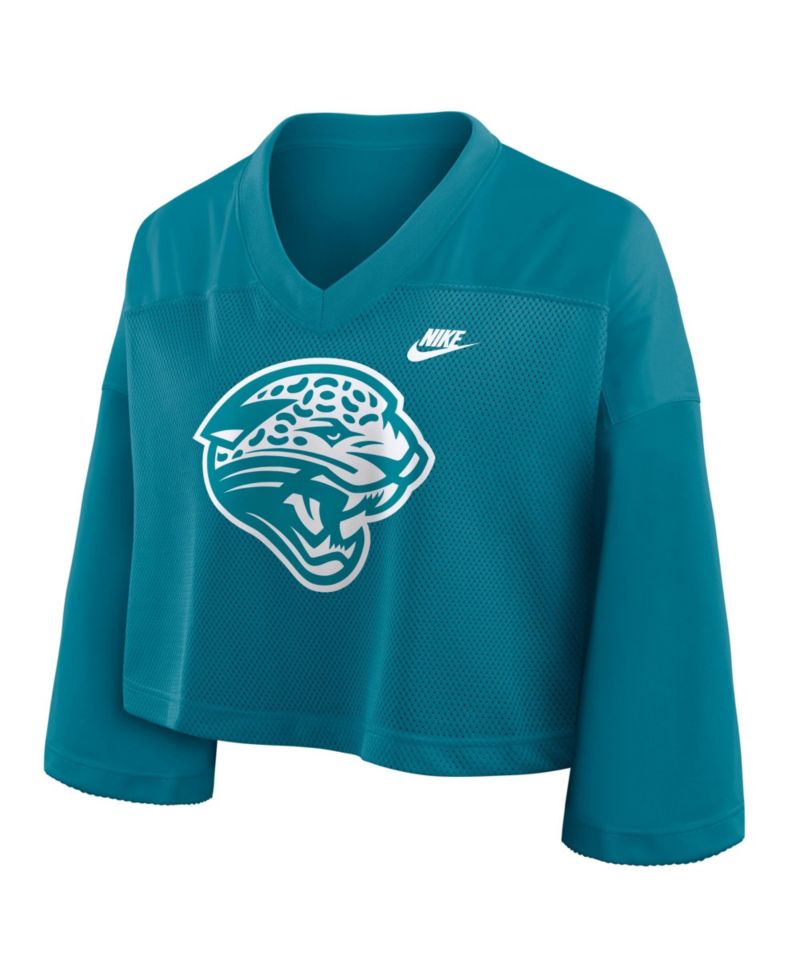 Women's Teal Jacksonville Jaguars Rewind Cropped Mesh Dri-FIT Fashion Jersey