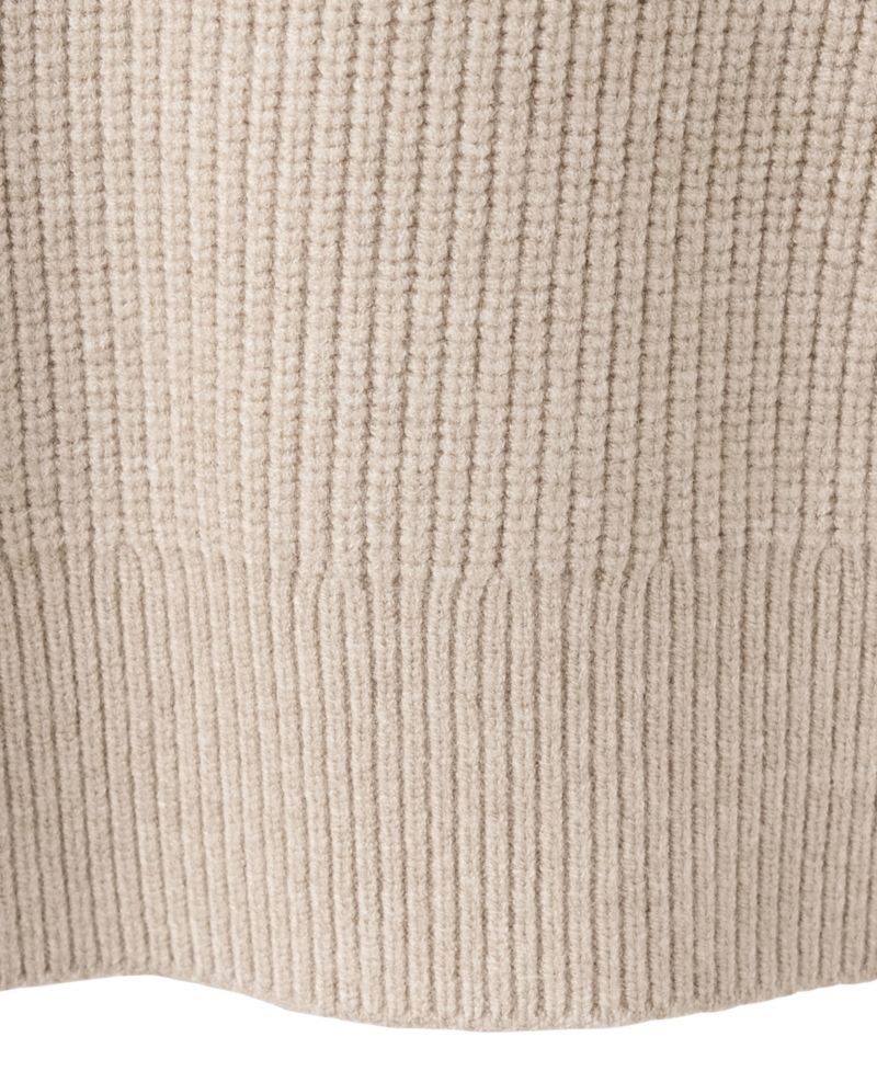 Women's Contrasting Zipper Collar Ribbed-Knit Sweater