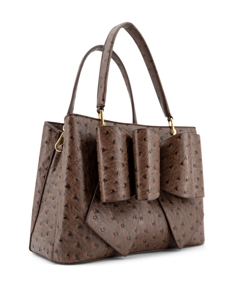 Remi Embossed Bow Medium Satchel Handbag