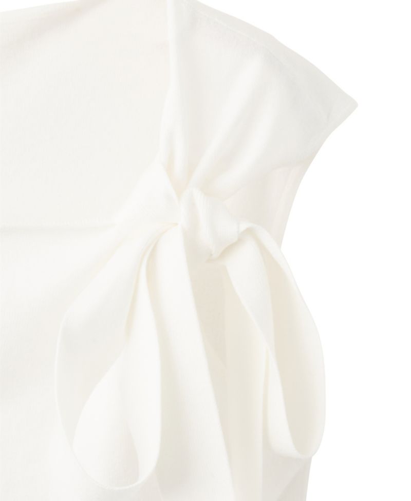 Women's Sleeveless Crewneck Bow-Detail Sweater