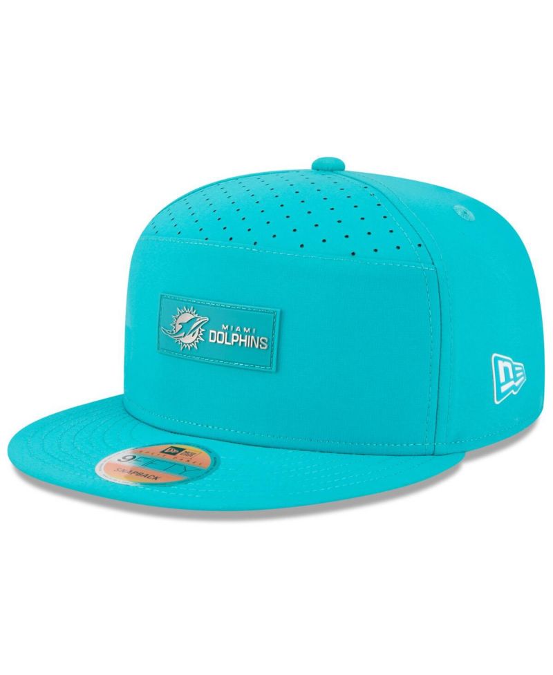 Men's Aqua Miami Dolphins 2025 Sideline Split Panel 9FIFTY Snapback Hat