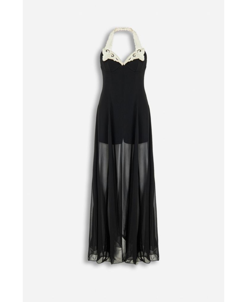 Women's Sweetheart Neckline Embroidery Maxi Dress