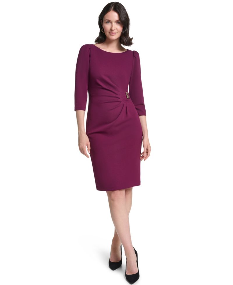 Petite Boat Neck Sheath Dress