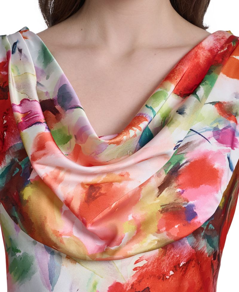 Women's Sleeveless Drape Cowl Neck Gown