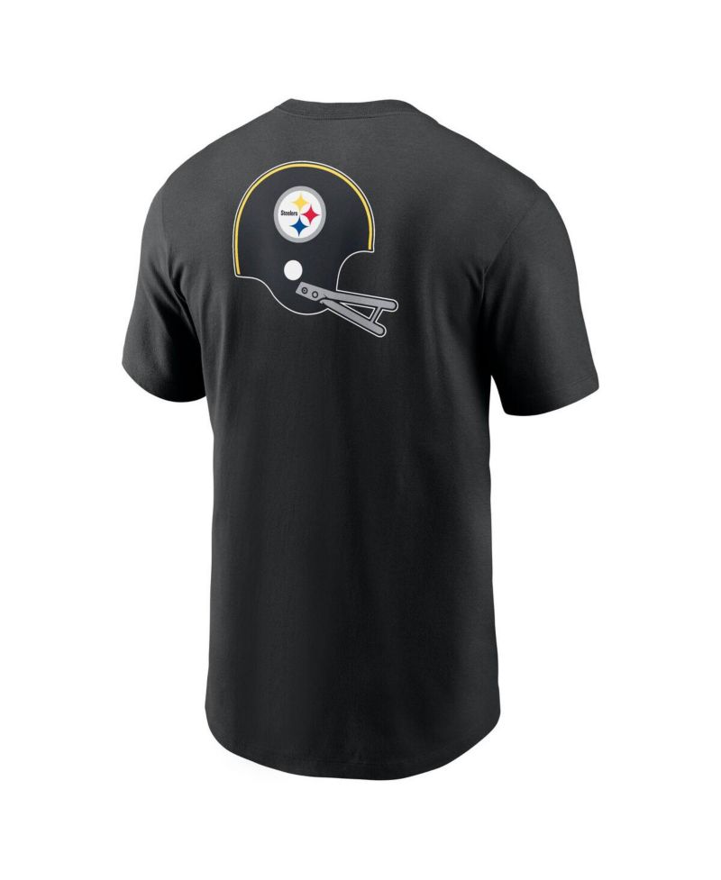 Men's Black Pittsburgh Steelers Rewind Front and Back Hit Essential T-Shirt