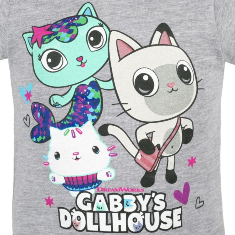 Toddler Girls Dreamworks Gabbys Dollhouse Pandy Paws 3 Pack T-Shirts