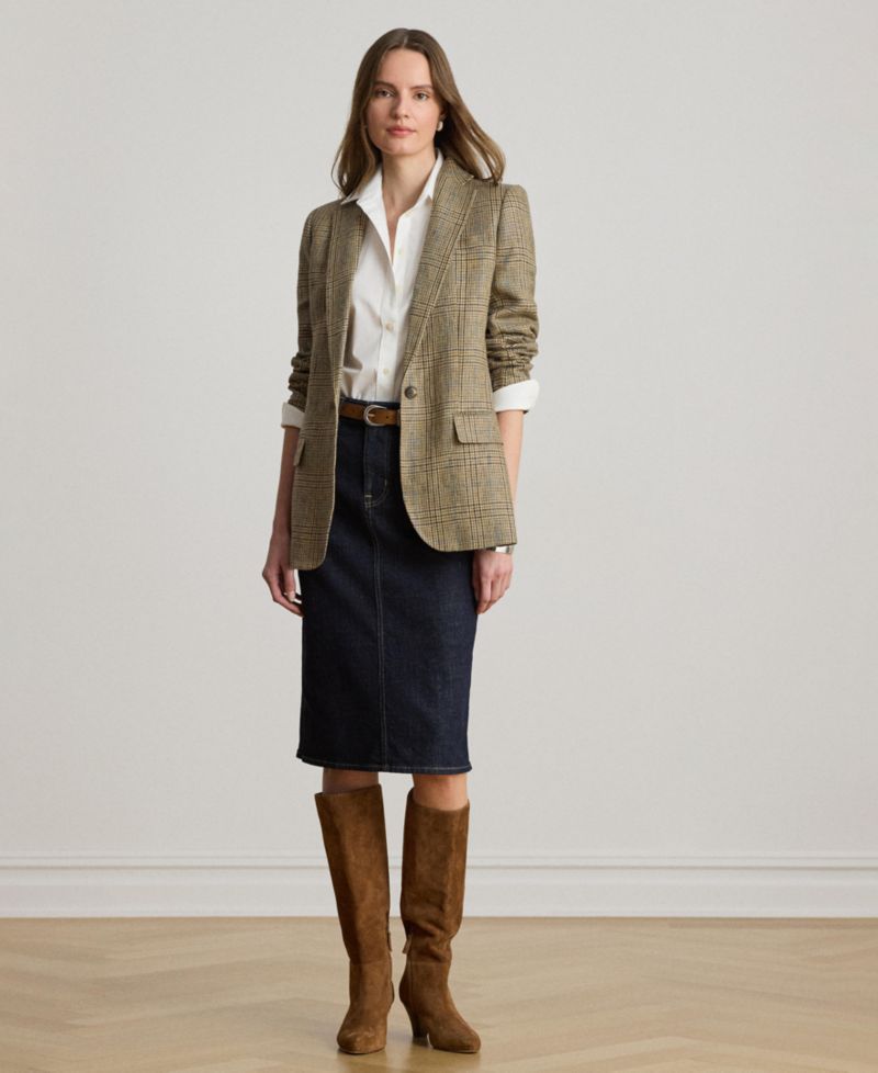 Women's Glen Plaid Padded Blazer