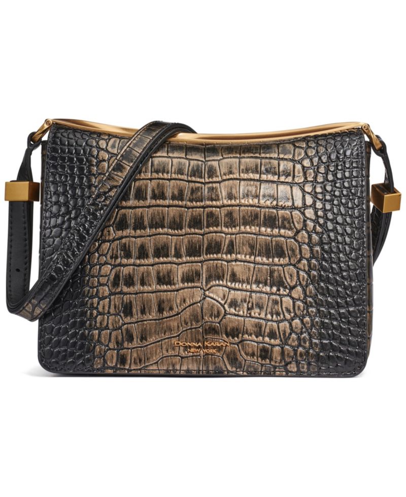 Jericho Metallic Croc Small Convertible Shoulder Handbag