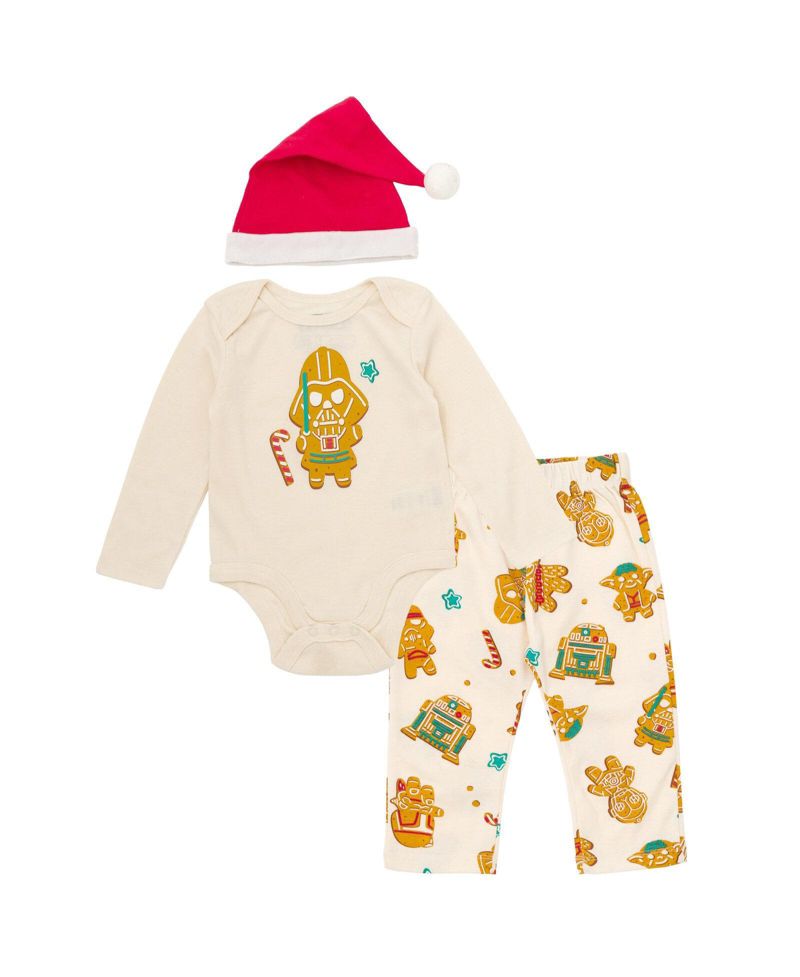 Baby Boys Darth Vader ( new born to 24 M ) Christmas Bodysuit Pants and Hat Set