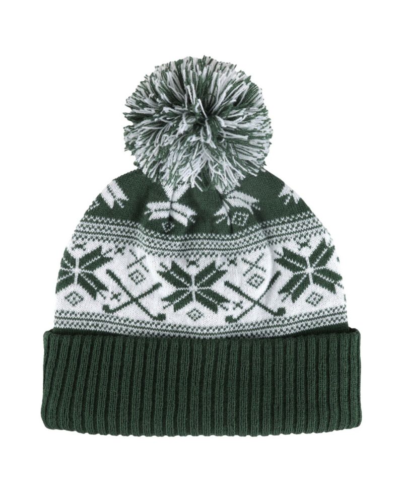 Men's and Women's Green Michigan State Spartans Cuffed Knit Hat with Pom