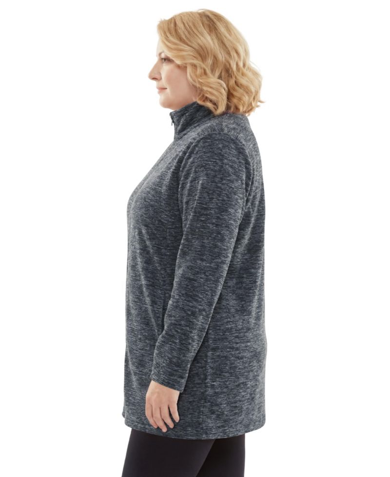 Plus Size Within Zip-Front Microfleece Coat